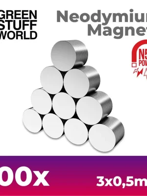 100 x Neodym Magnete 3x0,5 mm - Hochwertig