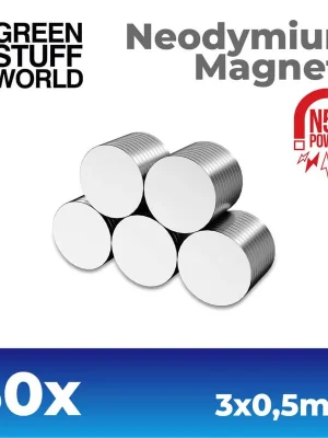 50 x Neodym Magnete 3x0,5 mm | Preishit