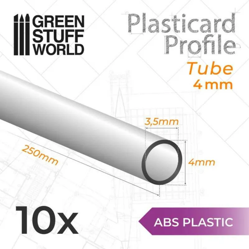 Hammerpreis - ABS Plasticard Profil - Rohr 4mm
