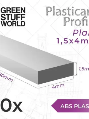 ABS Plasticard Profil - Flach 4mm | Super-Preis