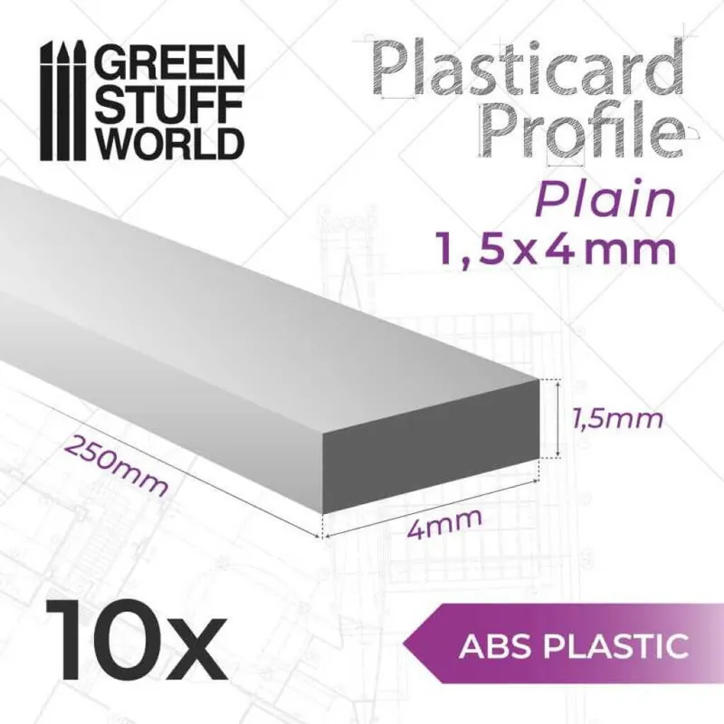 ABS Plasticard Profil - Flach 4mm | Super-Preis
