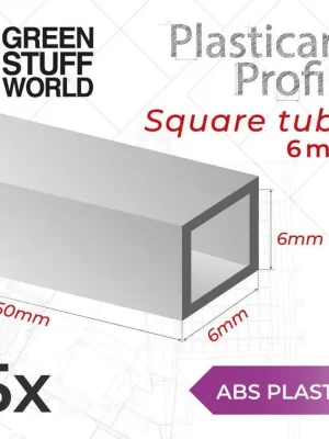 ABS Plasticard Profil - Quadratisches Rohr 6mm - Sofort bestellen