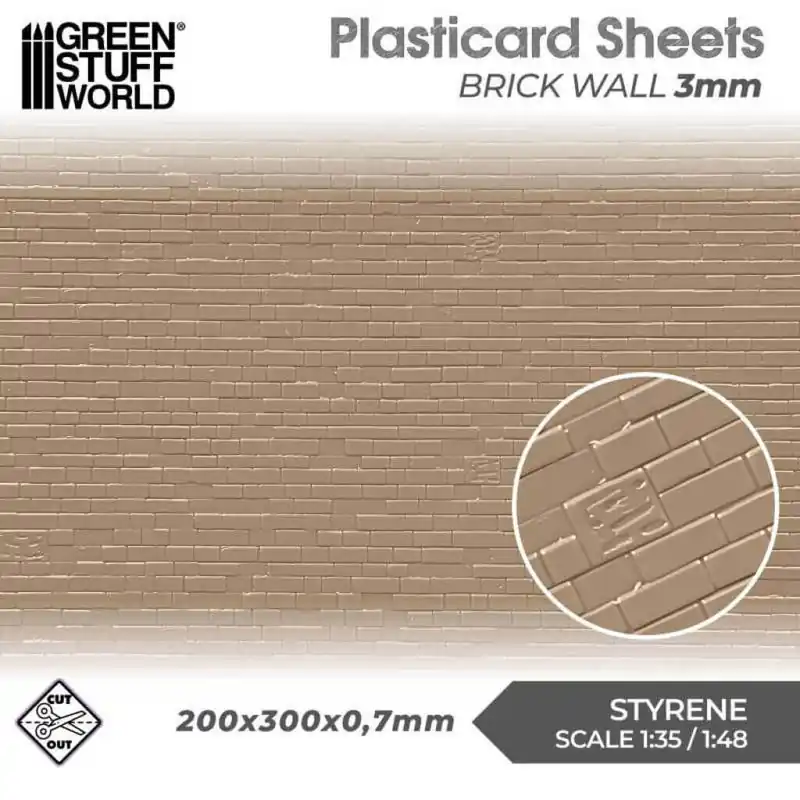 Sale - ABS Kunststoffplatte - Ziegelmauern 3mm
