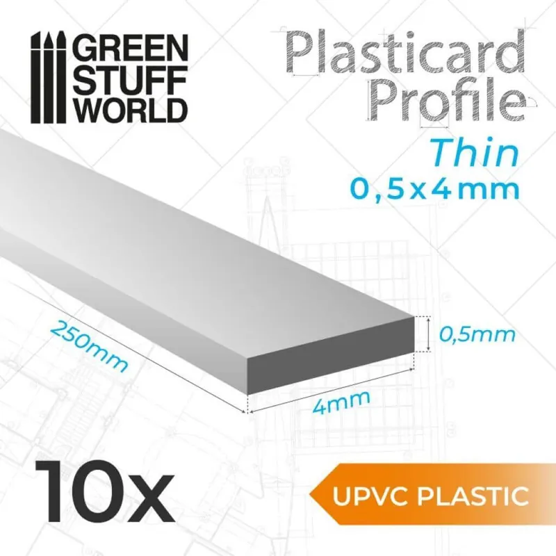 Hohe Qualität - uPVC Plasticard Profil - Xtra-dünn 0.25mm x 6mm