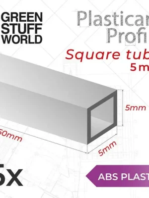 ABS Plasticard Profil - Quadratisches Rohr 5mm - Aktionspreis