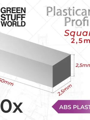 ABS Plasticard Profil - Quadratischer Stab 2.5mm - Jetzt sichern