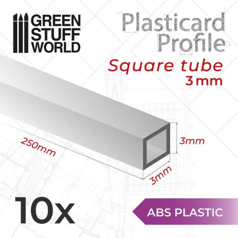 Werkspreis | ABS Plasticard Profil - Quadratisches Rohr 3mm