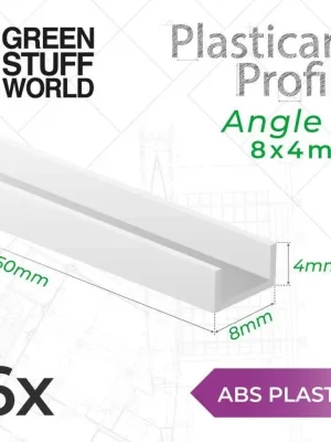 ABS Plasticard Profil - Winkel-U 8x4mm | Qualitätsprodukt
