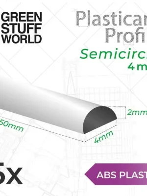 ABS Plasticard Profil - Halbrund 4mm | Brandneu