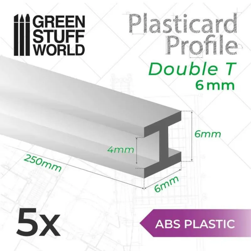 Beliebt | ABS Plasticard Profil - Doppel-T 6mm