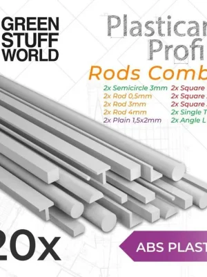 ABS Plasticard Profil - 20 Stäbe Multipack | Hochwertig