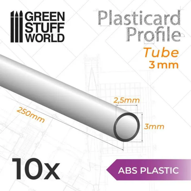 Preishit | ABS Plasticard Profil - Rohr 3mm