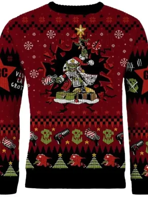 Warhammer Da Rote Gobbo Weihnachts-Pullover - Brandneu