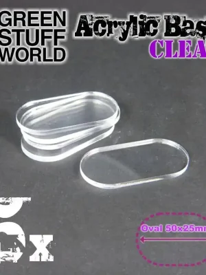 50x25mm oval und transparent Acryl Basen - Letzte Chance