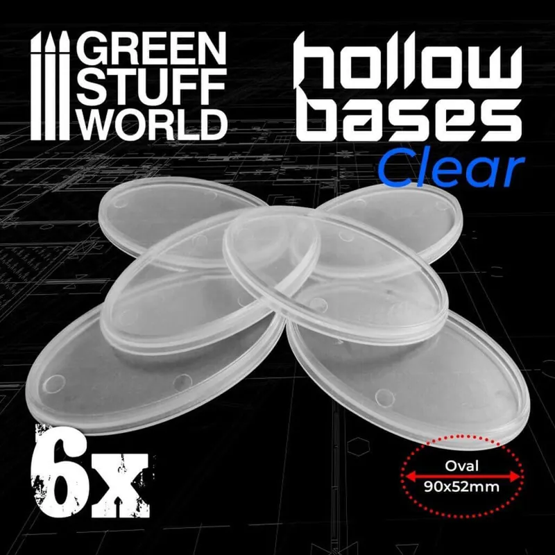 90x52mm - Ovale Transparente Kunststoffbasen mit hohem Rand | Topseller