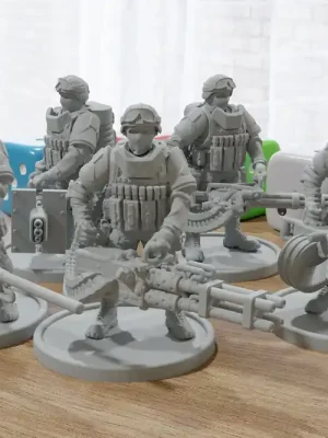 Top-Deal - Heavy Guns Squad A – 28 mm/32 mm moderne Wargaming-Miniatur für Tabletop-RPG