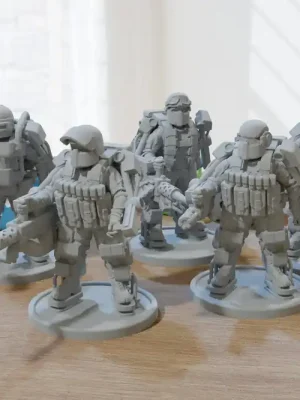Exosuit Tactical Squad 28 mm/32 mm Fünf Minifiguren – Moderne Wargaming-Miniatur für Tabletop-RPG - Nur heute