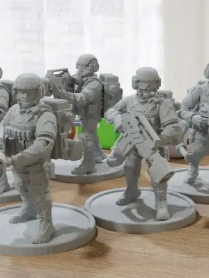 Energy Weapon Squad 28mm/32mm – Fünf Minis – Moderne Wargaming-Miniatur für Tabletop-RPG - Sehr beliebt