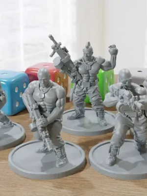 LMG Punks Squad 28mm/32mm Minifiguren – Modern – Cyberpunk – Zona Alfa – Apocalyptic – Wargaming-Miniatur für Tabletop-RPG - Markenqualität