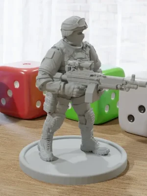 LMG-Soldat 28 mm/32 mm Minifigur – moderne Wargaming-Miniatur für Tabletop-RPG | Hohe Qualität
