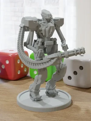 Minigun Mech – Miniatur im 28-mm-Maßstab für Tabletop-RPG-Sci-Fi-Kriegsspiele | Preishit