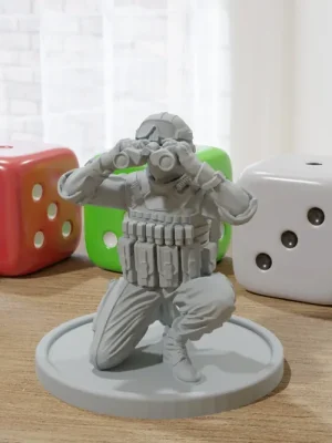 Binokularer Scout-Soldat 28 mm/32 mm Minifigur – moderne Wargaming-Miniatur für Tabletop-RPG | Neue Ware
