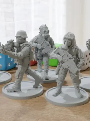 Army Stalkers Squad ZONA ALFA Chernobyl Stalkers – Moderne Wargaming-Miniaturen für Tabletop-RPG – Minifiguren im Maßstab 20 mm/28 mm/32 mm - Neu im Shop