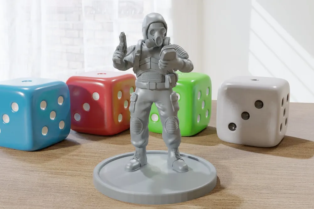 Preisknaller | Stalker mit Svarog-Detektor – ZONA ALFA – 28 mm/32 mm Minifigur – moderne Wargaming-Miniaturen für Tabletop-RPG
