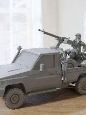 Toyota LC MG – 3D-Harz gedrucktes 28-mm-Miniatur-Tisch-Wargaming-Fahrzeug - Markenqualität