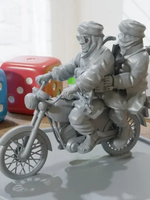 Bestseller - Arabische Motorradmiliz – 3D-gedruckte moderne Wargaming-Miniaturen für Tabletop-RPG – Minifiguren im Maßstab 28 mm/32 mm