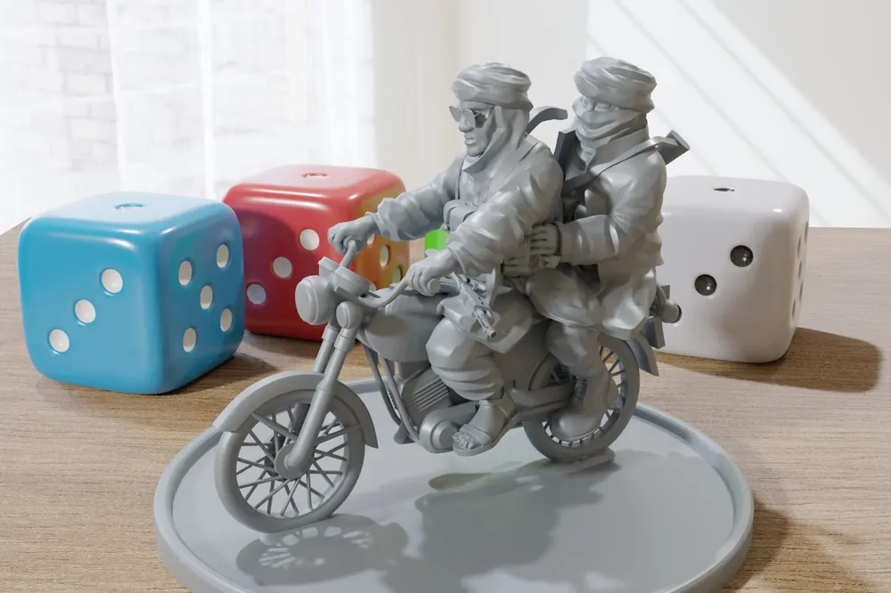 Bestseller - Arabische Motorradmiliz – 3D-gedruckte moderne Wargaming-Miniaturen für Tabletop-RPG – Minifiguren im Maßstab 28 mm/32 mm