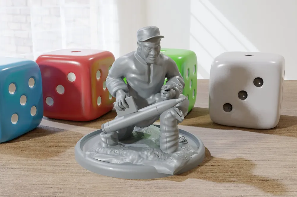 Schnell zugreifen | 107-mm-Raketenbesatzungsmitglied – Moderne Wargaming-Miniaturen für Tabletop-RPG – Minifiguren im 28-mm-/32-mm-Maßstab