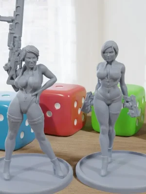 Qualitätsprodukt | Sexy Sci-Fi-Pinups – 3D-gedruckte Proxy-Minifiguren für Sci-Fi-Miniatur-Tabletop-Spiele wie Stargrave und Five Parsecs from Home