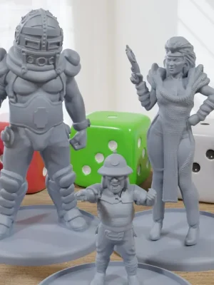 Tante und die Thunderdome Gang – 3D-gedruckte Minifiguren für postapokalyptische Miniatur-Tabletop-Spiele wie Zona Alfa – Fallout Wasteland - Neu im Sortiment