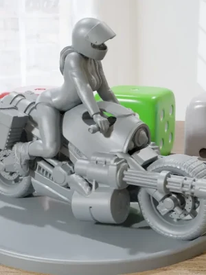 Heavy Guns Motorrad-Raider-Mädchen – 28 mm/32 mm Minifigur – moderne Wargaming-Miniaturen für Tabletop-RPG | Direkt bestellen