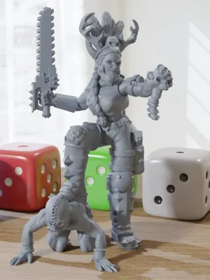 Extra-Rabatt - Punk Queen - 3D-gedruckte RPG-Minifigur - Cyberpunk/Sci-Fi - 28mm/32mm Maßstab