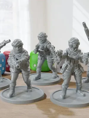 Direkt vom Hersteller | Small Arms Desert Raiders – 3D-gedruckte Minis – Post-apokalyptisch/Sci-Fi – Tabletop-Miniatur-Wargaming – Minifiguren im Maßstab 28 mm/32 mm