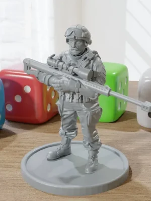 Abverkauf - At Ease .50 Cal Sniper – 28 mm/32 mm Minifigur – Moderne Wargaming-Miniaturen für Tabletop-RPG