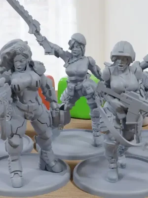 Sexy Storm Babes – 3D-gedruckte Proxy-Minifiguren für Sci-Fi-Miniatur-Tabletop-Spiele wie Stargrave und Five Parsecs from Home | Expressversand