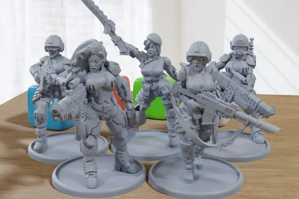 Sexy Storm Babes – 3D-gedruckte Proxy-Minifiguren für Sci-Fi-Miniatur-Tabletop-Spiele wie Stargrave und Five Parsecs from Home | Expressversand