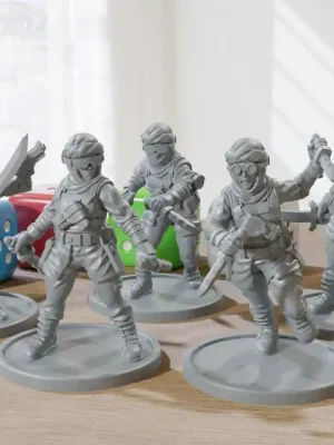 Nur wenige verfügbar - Melee Desert Raiders – 3D-gedruckte Minis – Post-apokalyptisch/Sci-Fi – Tabletop-Miniatur-Wargaming – Minifiguren im Maßstab 28 mm/32 mm