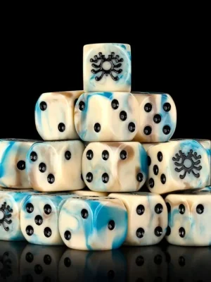 Begrenzte Stückzahl | Baron of Dice - Necromantic Skeleton Rune 16mm Round Corner Dice (25)