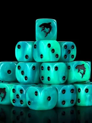Baron of Dice - Carcharodon "Great White Shark" 16mm Round Corner Dice (25) - Bestseller