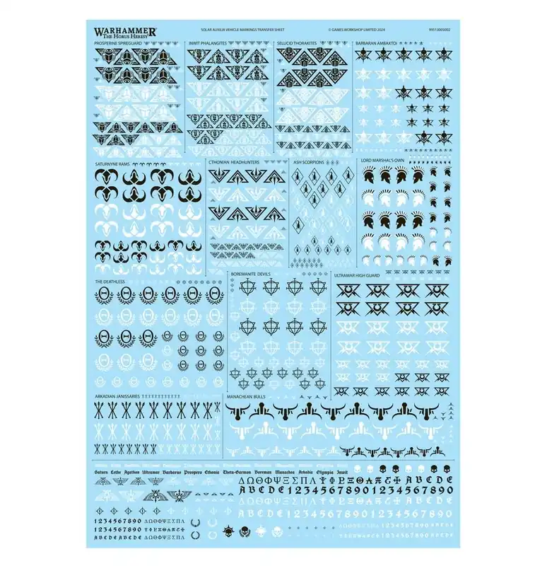 The Horus Heresy - Solar Auxilia Vehicle Markings Transfer Sheet | Nur noch kurze Zeit