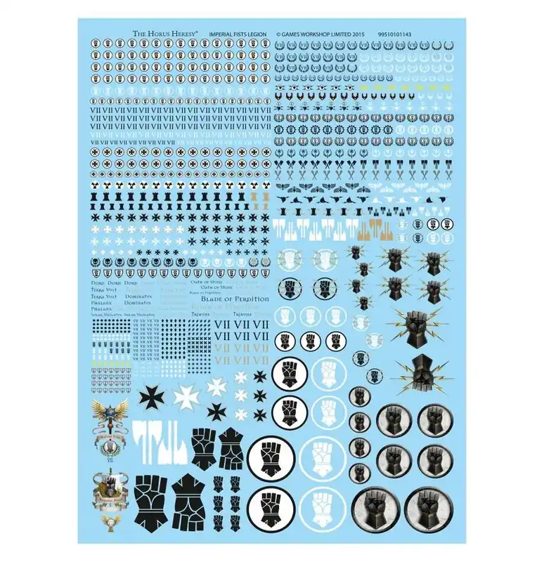 Imperial Fists - Legion Transfer Sheet - Schnelle Lieferung