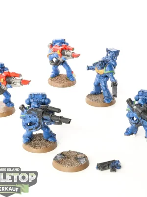 Zertifiziert | Space Marines - 5 x Devastator Squad klassisch - teilweise bemalt