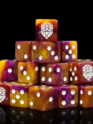 Begrenzte Stückzahl | Baron of Dice - Dwarfen Gold 16mm Square Corner Dice (25)