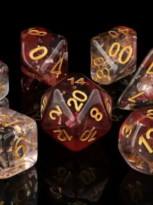 Letzte Chance - Baron of Dice - Ruby & Opal RPG Dice Set (7 Pieces)
