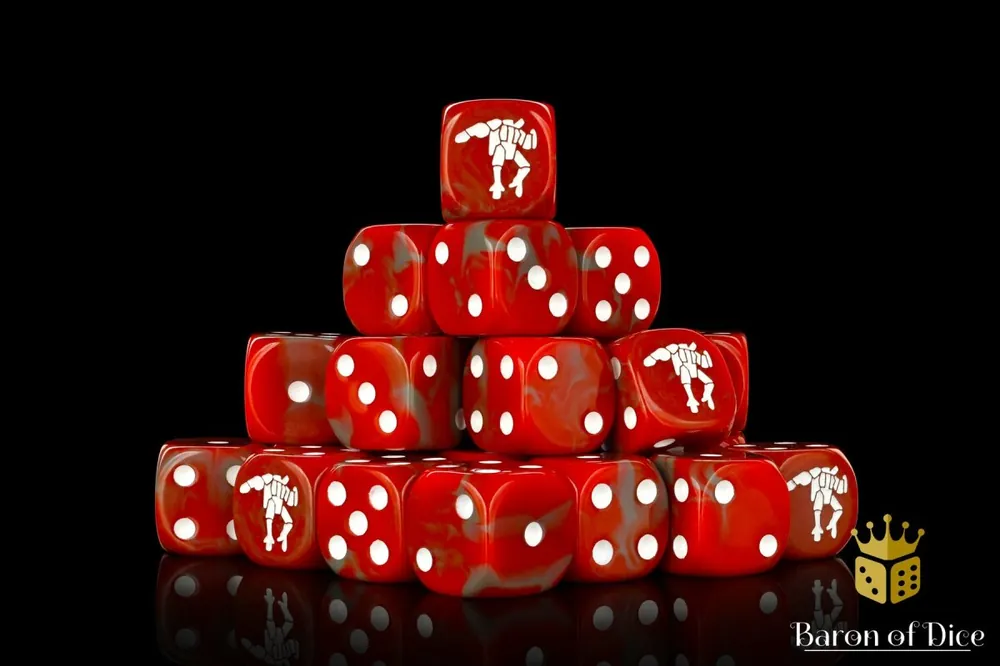 Baron of Dice - Crisis Robot, Red 16mm Round Corner Dice (25) | Direkt ab Werk