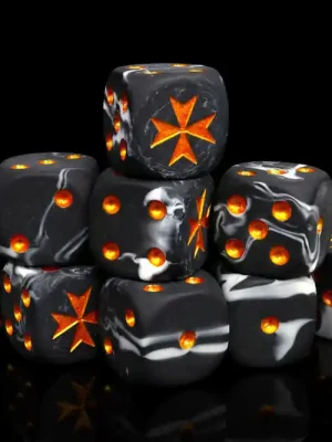 Baron of Dice - Knight Templar, Gold 16mm Round Corner Dice (25) - Sichere Zahlung